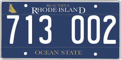 RI license plate 713002