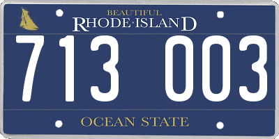 RI license plate 713003