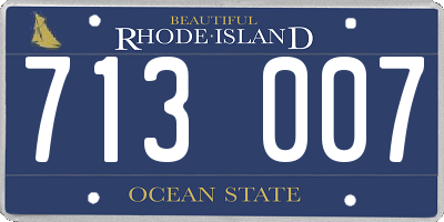 RI license plate 713007