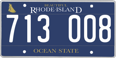 RI license plate 713008