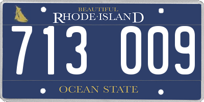 RI license plate 713009