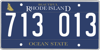 RI license plate 713013