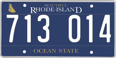 RI license plate 713014