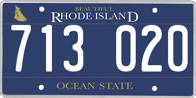 RI license plate 713020