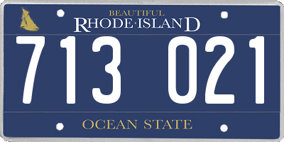 RI license plate 713021