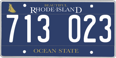 RI license plate 713023
