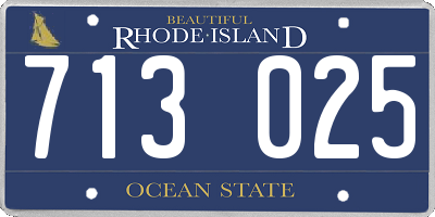 RI license plate 713025