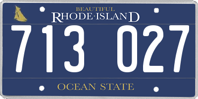 RI license plate 713027