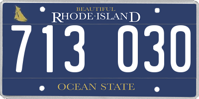 RI license plate 713030