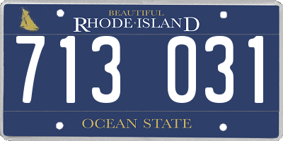 RI license plate 713031