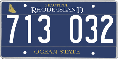 RI license plate 713032