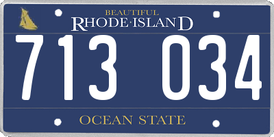 RI license plate 713034