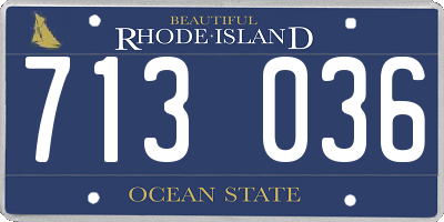 RI license plate 713036