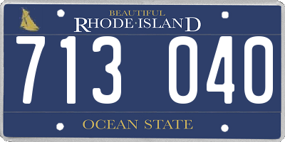 RI license plate 713040