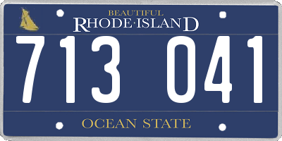 RI license plate 713041