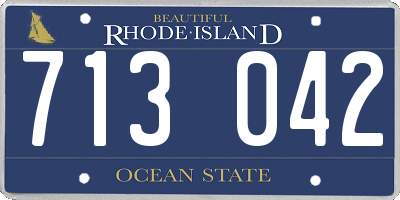 RI license plate 713042