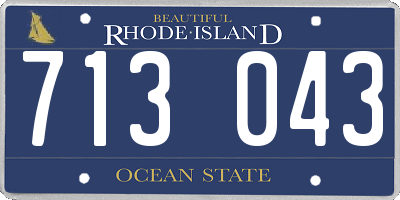 RI license plate 713043