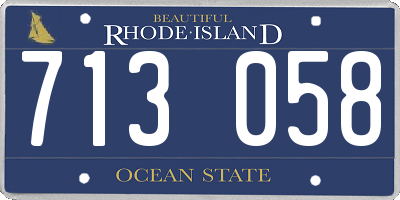 RI license plate 713058