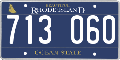 RI license plate 713060