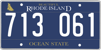 RI license plate 713061