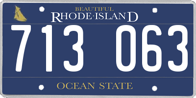 RI license plate 713063