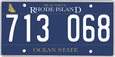 RI license plate 713068