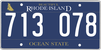 RI license plate 713078
