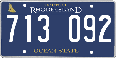 RI license plate 713092