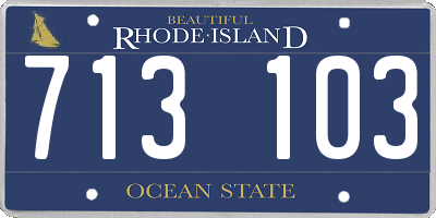 RI license plate 713103