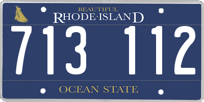 RI license plate 713112