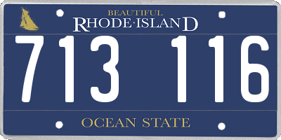 RI license plate 713116