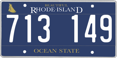 RI license plate 713149
