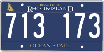RI license plate 713173