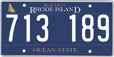 RI license plate 713189