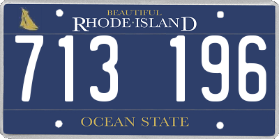 RI license plate 713196