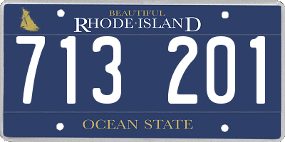 RI license plate 713201