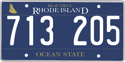 RI license plate 713205