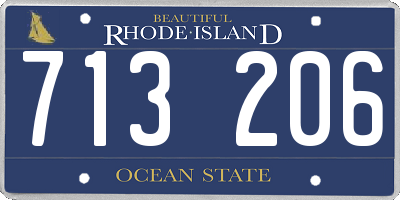RI license plate 713206