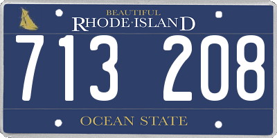 RI license plate 713208