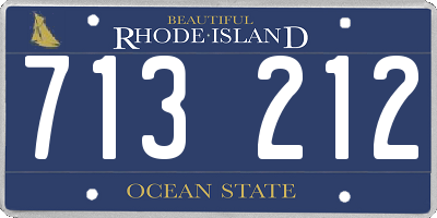 RI license plate 713212