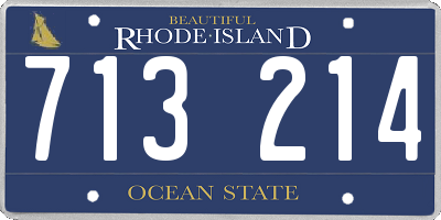 RI license plate 713214