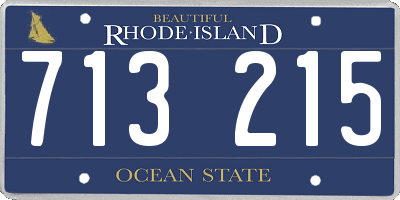 RI license plate 713215