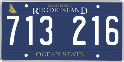 RI license plate 713216