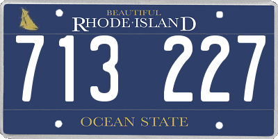 RI license plate 713227