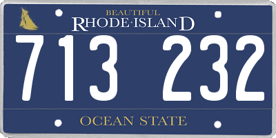 RI license plate 713232