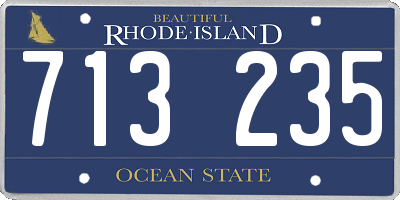 RI license plate 713235