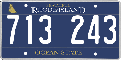 RI license plate 713243