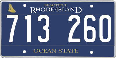 RI license plate 713260