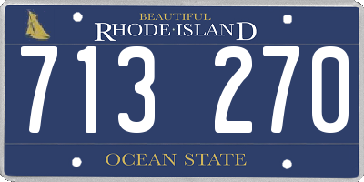 RI license plate 713270