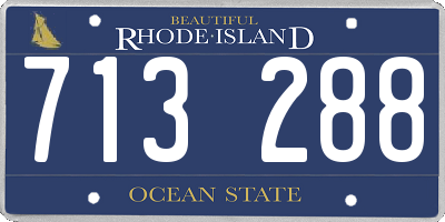 RI license plate 713288